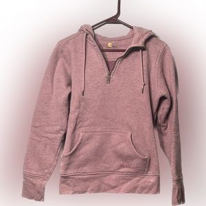 Pink Carhartt quarter zip hoodie